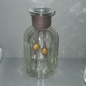 Pier 1 Glass Ribbed Pattern Art Deco Vase Infusion Incense Stick Brown Accents